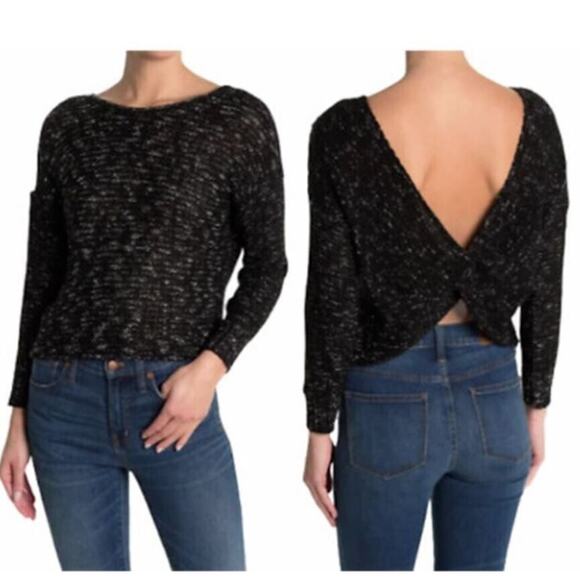 Abound Women's Twist Back Sweater In Black & White Size Large RK447705MI - Picture 1 of 4